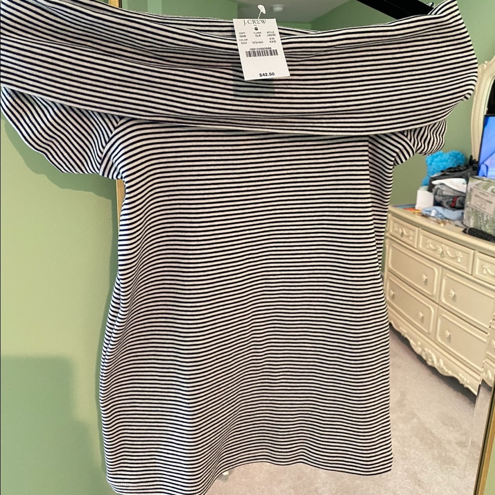 Striped off the shoulder top